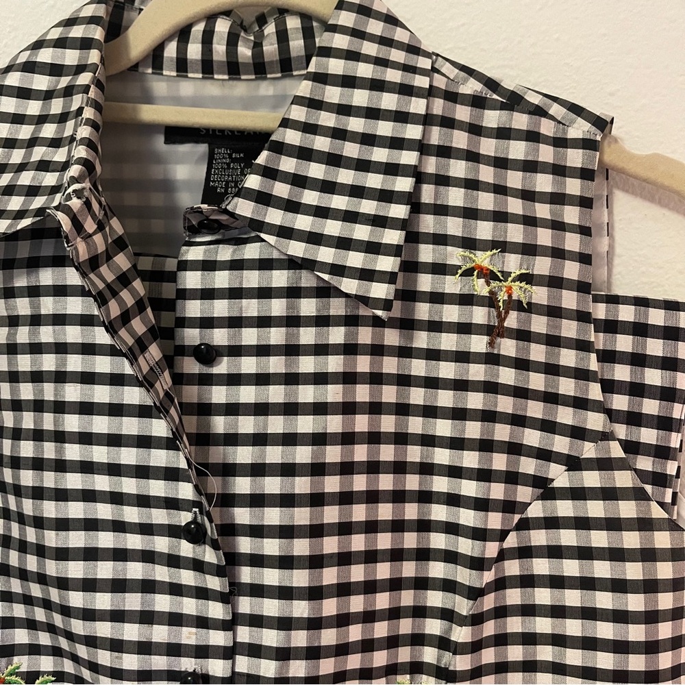 Silkland 100% Silk Gingham Palm Tree Set